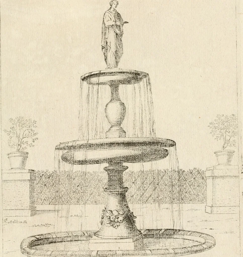 An illustration from Nvova racolta di fontane che si vedano nel alma citta di Roma, Tivoli e Frascati, 1678, leaf 48