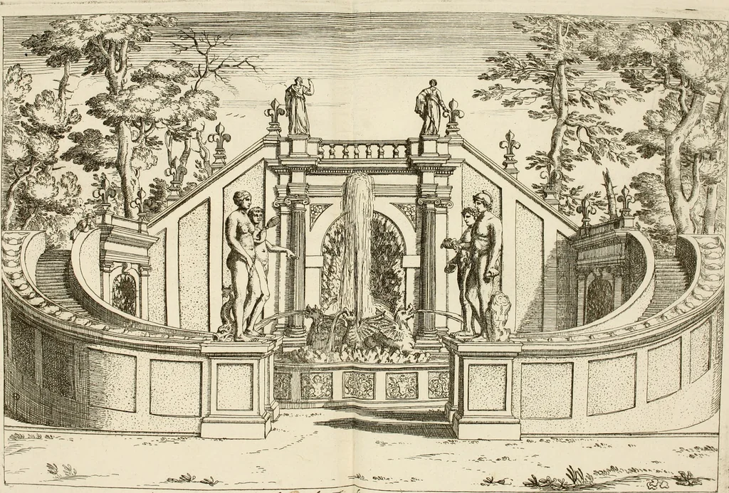 An illustration from Nvova racolta di fontane che si vedano nel alma citta di Roma, Tivoli e Frascati, 1678, leaf 55