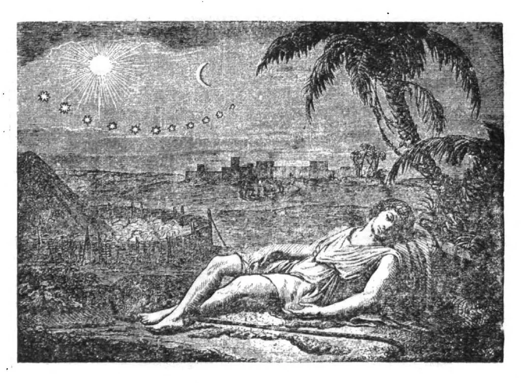 An illustration from Di geheyme ḳrafṭ, oder, Der shlisel tsu der nevuʻeh : ṿu es ṿerṭ erḳlehrṭ ṿegen profeṭen, nakhṭ ṿandler, shlof-redner ..., 1909, leaf 32