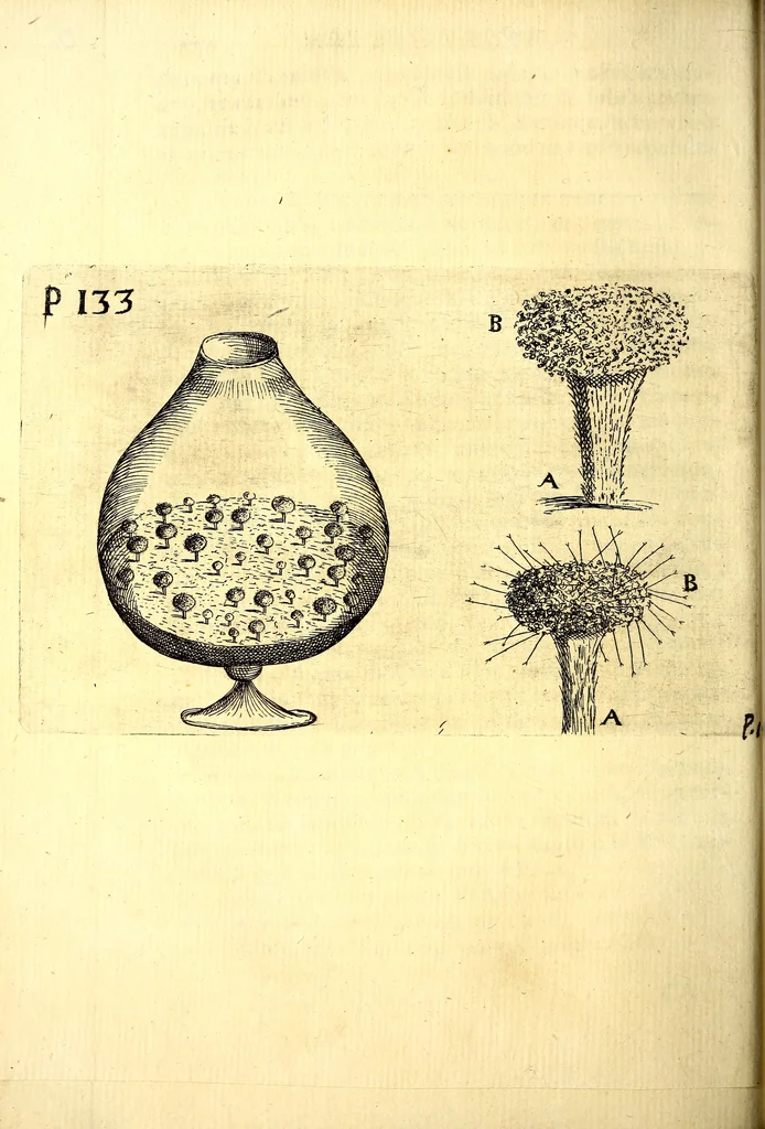 An illustration from Obseruationes circa viuentia, quæ in rebus non viuentibus reperiuntur : Cum micrographia curiosa siue Rerum minutissimarum obseruationibus, quæ ope microscopij recognitæ ad viuum exprimuntur : his accesserunt aliquot animalium testaceorum icones non antea in lucem editæ : omnia curiosorum naturæ exploratorum vtilitati & iucunditati expressa & oblata, 1691, leaf 161
