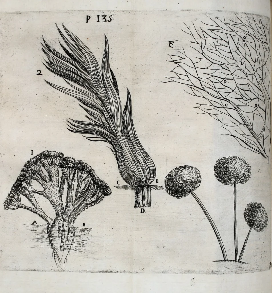 An illustration from Obseruationes circa viuentia, quæ in rebus non viuentibus reperiuntur : Cum micrographia curiosa siue Rerum minutissimarum obseruationibus, quæ ope microscopij recognitæ ad viuum exprimuntur : his accesserunt aliquot animalium testaceorum icones non antea in lucem editæ : omnia curiosorum naturæ exploratorum vtilitati & iucunditati expressa & oblata, 1691, leaf 165