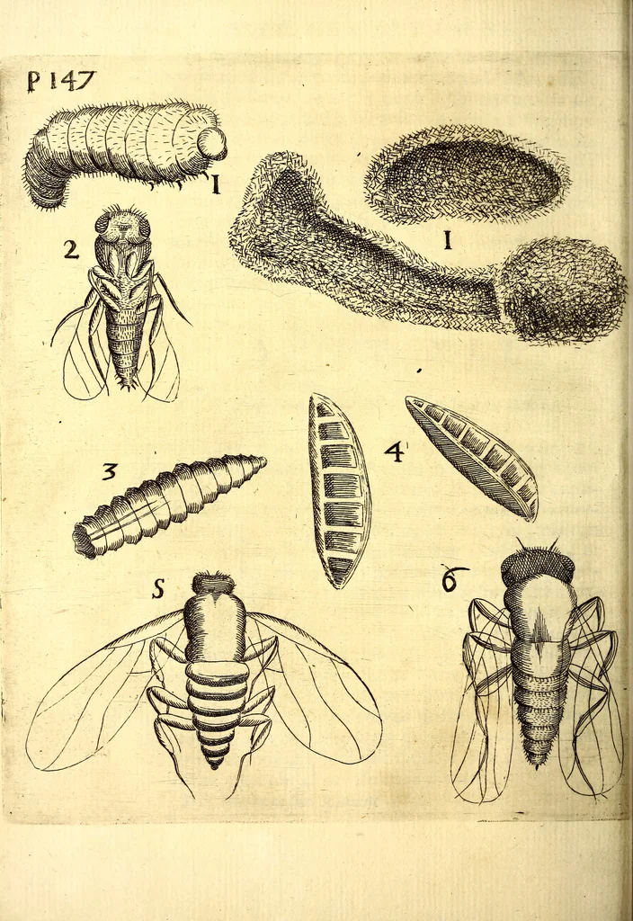 An illustration from Obseruationes circa viuentia, quæ in rebus non viuentibus reperiuntur : Cum micrographia curiosa siue Rerum minutissimarum obseruationibus, quæ ope microscopij recognitæ ad viuum exprimuntur : his accesserunt aliquot animalium testaceorum icones non antea in lucem editæ : omnia curiosorum naturæ exploratorum vtilitati & iucunditati expressa & oblata, 1691, leaf 183
