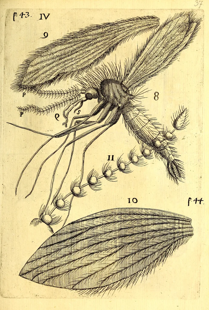 An illustration from Obseruationes circa viuentia, quæ in rebus non viuentibus reperiuntur : Cum micrographia curiosa siue Rerum minutissimarum obseruationibus, quæ ope microscopij recognitæ ad viuum exprimuntur : his accesserunt aliquot animalium testaceorum icones non antea in lucem editæ : omnia curiosorum naturæ exploratorum vtilitati & iucunditati expressa & oblata, 1691, leaf 552