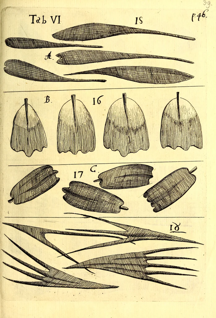 An illustration from Obseruationes circa viuentia, quæ in rebus non viuentibus reperiuntur : Cum micrographia curiosa siue Rerum minutissimarum obseruationibus, quæ ope microscopij recognitæ ad viuum exprimuntur : his accesserunt aliquot animalium testaceorum icones non antea in lucem editæ : omnia curiosorum naturæ exploratorum vtilitati & iucunditati expressa & oblata, 1691, leaf 556