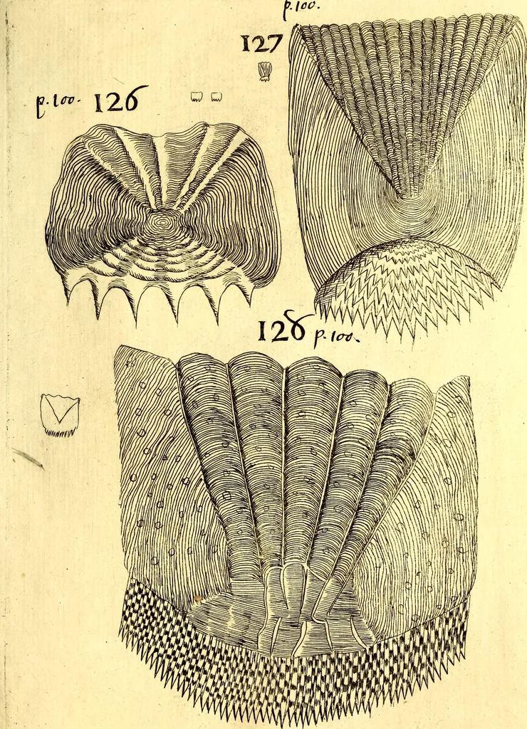 An illustration from Obseruationes circa viuentia, quæ in rebus non viuentibus reperiuntur : Cum micrographia curiosa siue Rerum minutissimarum obseruationibus, quæ ope microscopij recognitæ ad viuum exprimuntur : his accesserunt aliquot animalium testaceorum icones non antea in lucem editæ : omnia curiosorum naturæ exploratorum vtilitati & iucunditati expressa & oblata, 1691, leaf 622