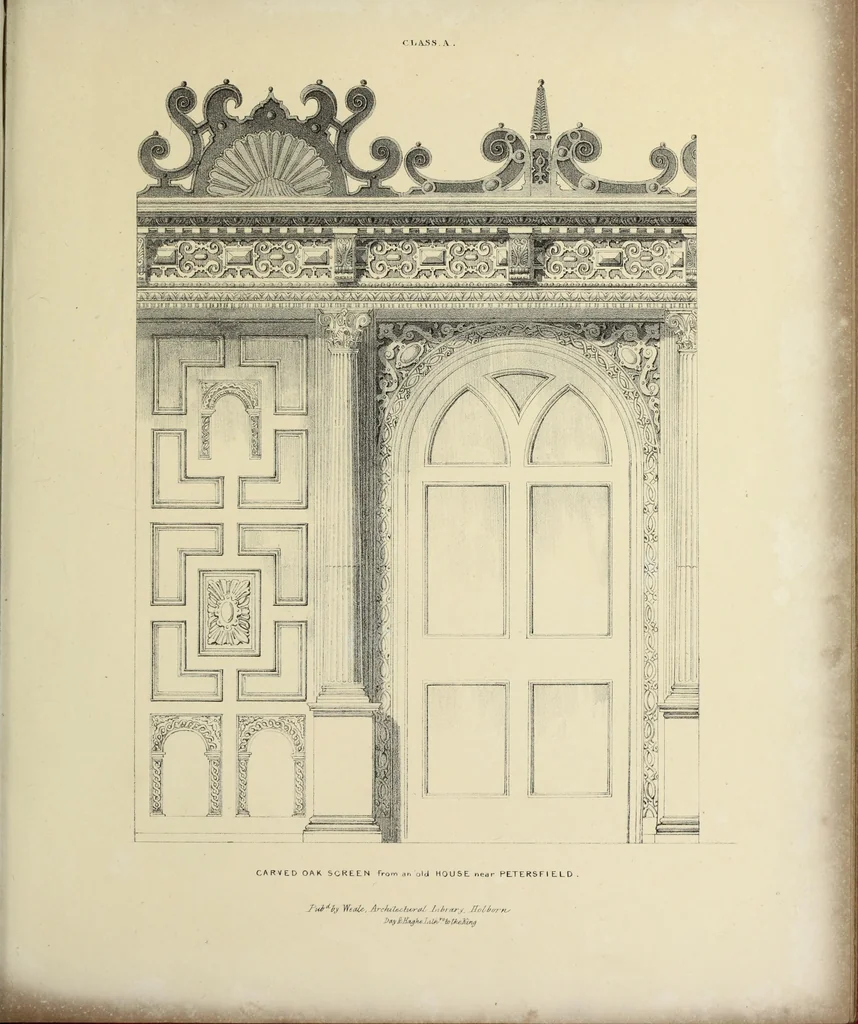 An illustration from Observations on the architecture of England during the reigns of Queen Elizabeth and King James I. & c. & c, 1837, leaf 112
