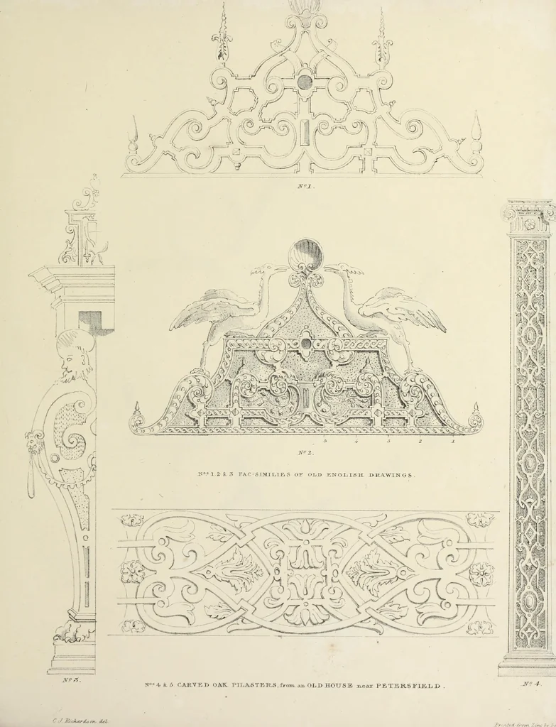 An illustration from Observations on the architecture of England during the reigns of Queen Elizabeth and King James I. & c. & c, 1837, leaf 122
