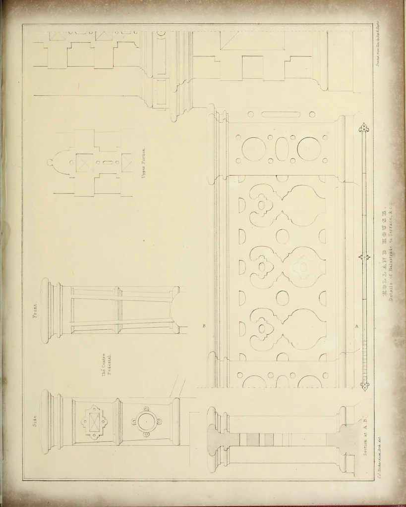 An illustration from Observations on the architecture of England during the reigns of Queen Elizabeth and King James I. & c. & c, 1837, leaf 134