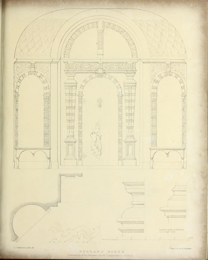 An illustration from Observations on the architecture of England during the reigns of Queen Elizabeth and King James I. & c. & c, 1837, leaf 136