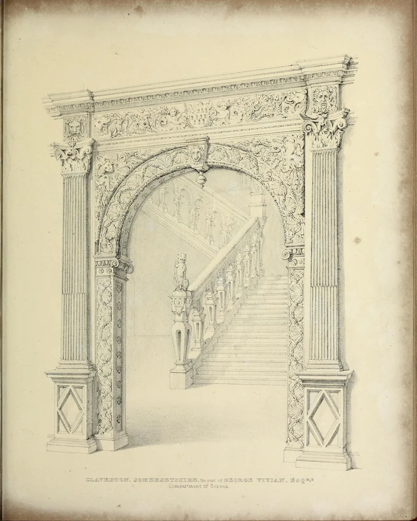 An illustration from Observations on the architecture of England during the reigns of Queen Elizabeth and King James I. & c. & c, 1837, leaf 58