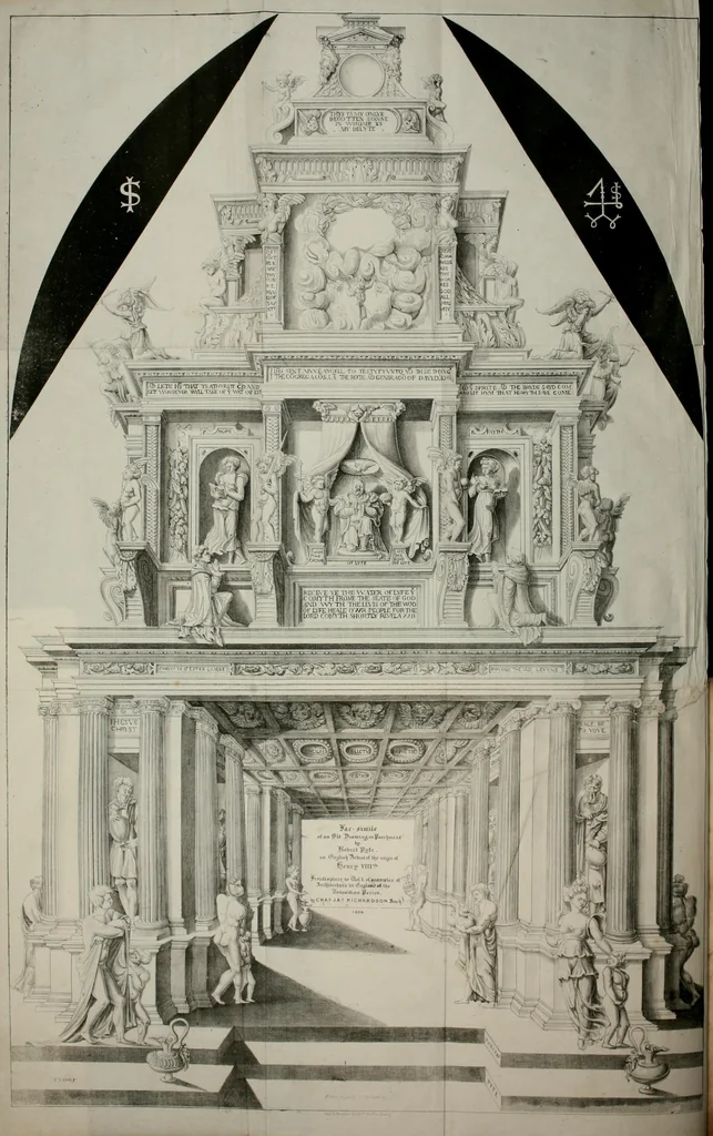 An illustration from Observations on the architecture of England during the reigns of Queen Elizabeth and King James I. & c. & c, 1837, leaf 7