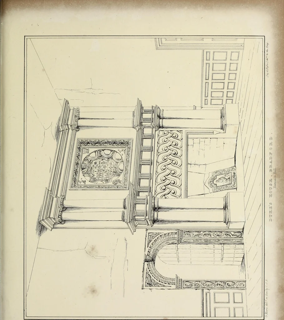 An illustration from Observations on the architecture of England during the reigns of Queen Elizabeth and King James I. & c. & c, 1837, leaf 86