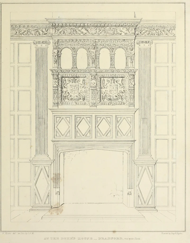 An illustration from Observations on the architecture of England during the reigns of Queen Elizabeth and King James I. & c. & c, 1837, leaf 88
