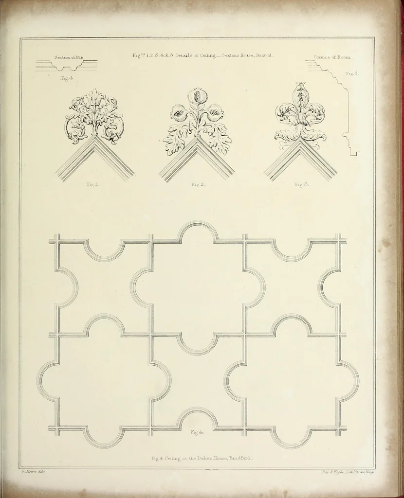 An illustration from Observations on the architecture of England during the reigns of Queen Elizabeth and King James I. & c. & c, 1837, leaf 94