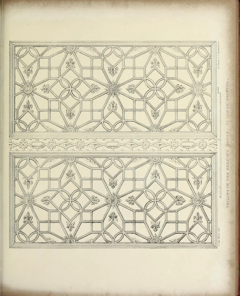 An illustration from Observations on the architecture of England during the reigns of Queen Elizabeth and King James I. & c. & c, 1837, leaf 96