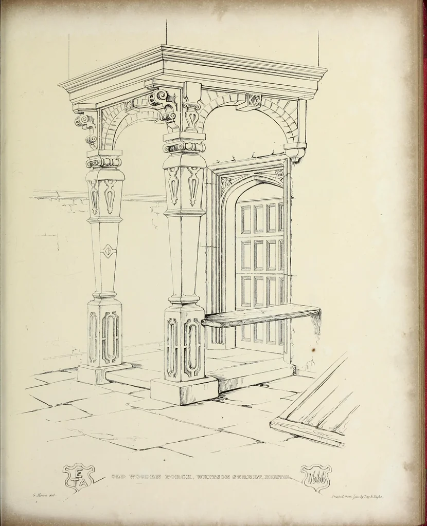 An illustration from Observations on the architecture of England during the reigns of Queen Elizabeth and King James I. & c. & c, 1837, leaf 98