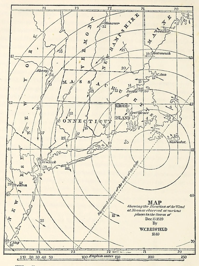 An illustration from Observations on the storm of December 15, 1839, 1843, leaf 10