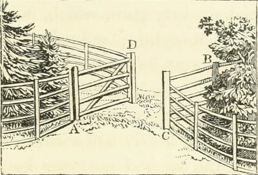 An illustration from Observations on the theory and practice of landscape gardening : including some remarks on Grecian and Gothic architecture, collected from various manuscripts, in the possession of the different noblemen and gentlemen, for whose use they were originally written : the whole tending to establish fixed principles in the respective arts, 1805, leaf 136
