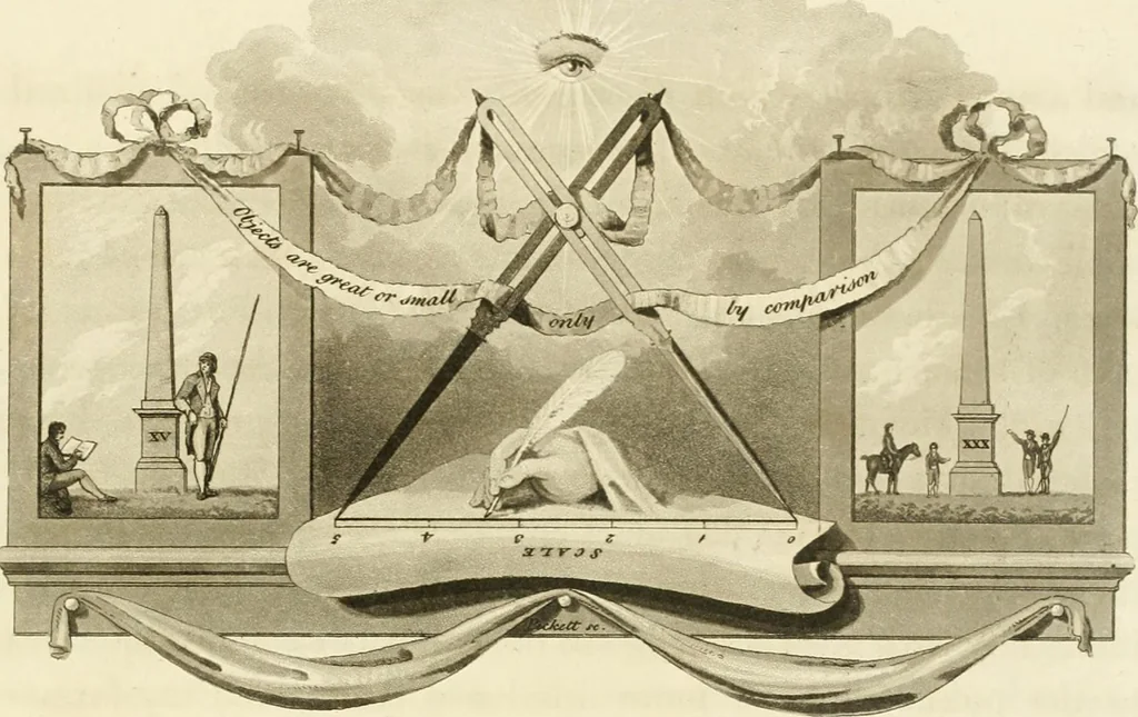 An illustration from Observations on the theory and practice of landscape gardening : including some remarks on Grecian and Gothic architecture, collected from various manuscripts, in the possession of the different noblemen and gentlemen, for whose use they were originally written : the whole tending to establish fixed principles in the respective arts, 1805, leaf 20