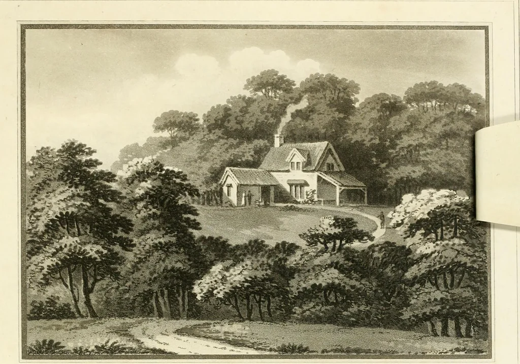 An illustration from Observations on the theory and practice of landscape gardening : including some remarks on Grecian and Gothic architecture, collected from various manuscripts, in the possession of the different noblemen and gentlemen, for whose use they were originally written : the whole tending to establish fixed principles in the respective arts, 1805, leaf 226