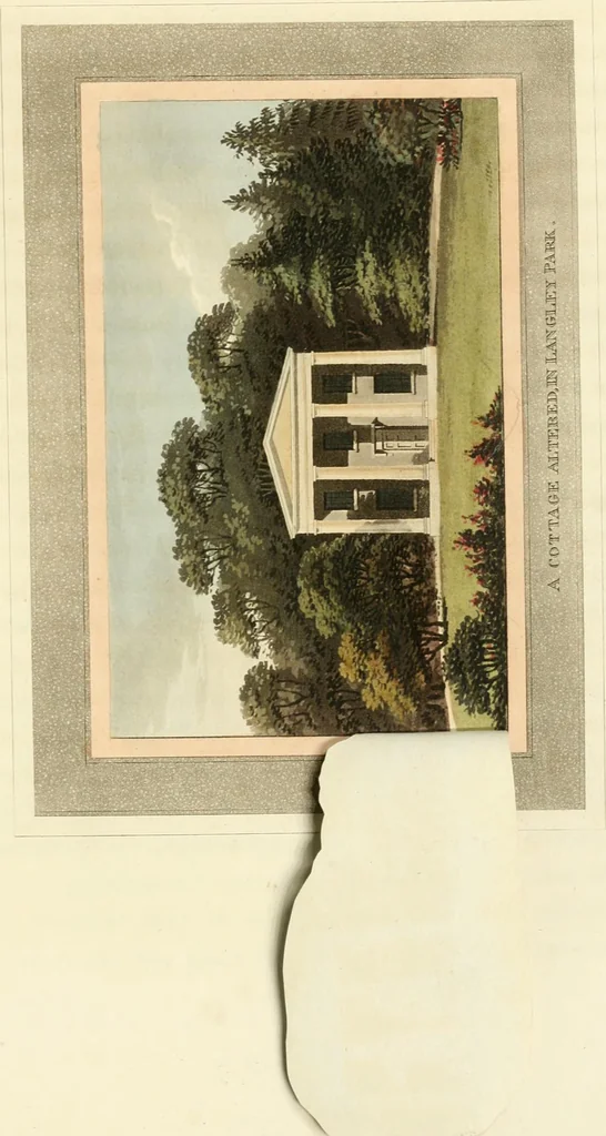 An illustration from Observations on the theory and practice of landscape gardening : including some remarks on Grecian and Gothic architecture, collected from various manuscripts, in the possession of the different noblemen and gentlemen, for whose use they were originally written : the whole tending to establish fixed principles in the respective arts, 1805, leaf 236