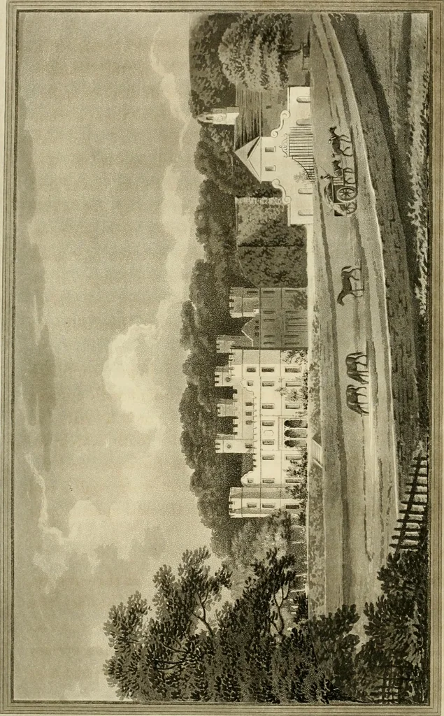 An illustration from Observations on the theory and practice of landscape gardening : including some remarks on Grecian and Gothic architecture, collected from various manuscripts, in the possession of the different noblemen and gentlemen, for whose use they were originally written : the whole tending to establish fixed principles in the respective arts, 1805, leaf 257