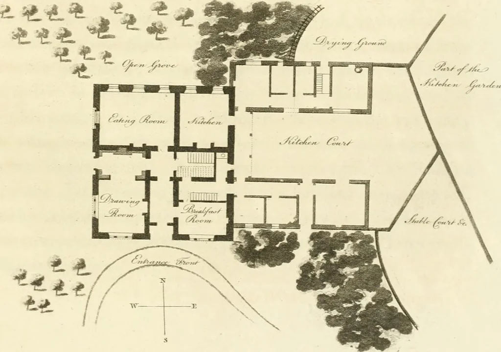 An illustration from Observations on the theory and practice of landscape gardening : including some remarks on Grecian and Gothic architecture, collected from various manuscripts, in the possession of the different noblemen and gentlemen, for whose use they were originally written : the whole tending to establish fixed principles in the respective arts, 1805, leaf 268