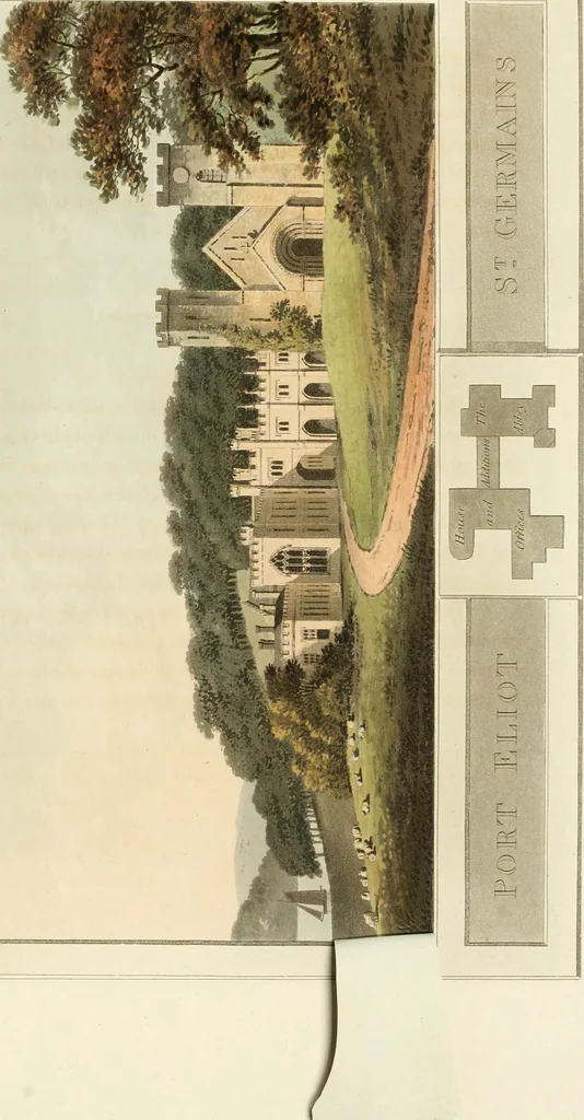 An illustration from Observations on the theory and practice of landscape gardening : including some remarks on Grecian and Gothic architecture, collected from various manuscripts, in the possession of the different noblemen and gentlemen, for whose use they were originally written : the whole tending to establish fixed principles in the respective arts, 1805, leaf 280