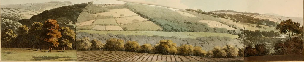 An illustration from Observations on the theory and practice of landscape gardening : including some remarks on Grecian and Gothic architecture, collected from various manuscripts, in the possession of the different noblemen and gentlemen, for whose use they were originally written : the whole tending to establish fixed principles in the respective arts, 1805, leaf 303
