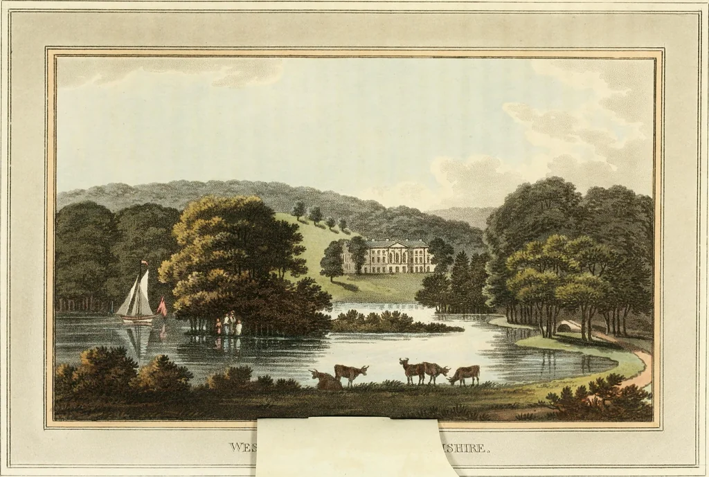 An illustration from Observations on the theory and practice of landscape gardening : including some remarks on Grecian and Gothic architecture, collected from various manuscripts, in the possession of the different noblemen and gentlemen, for whose use they were originally written : the whole tending to establish fixed principles in the respective arts, 1805, leaf 70