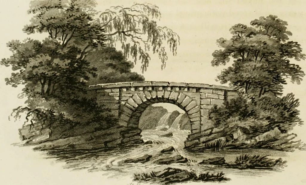 An illustration from Observations on the theory and practice of landscape gardening : including some remarks on Grecian and Gothic architecture, collected from various manuscripts, in the possession of the different noblemen and gentlemen, for whose use they were originally written : the whole tending to establish fixed principles in the respective arts, 1805, leaf 85