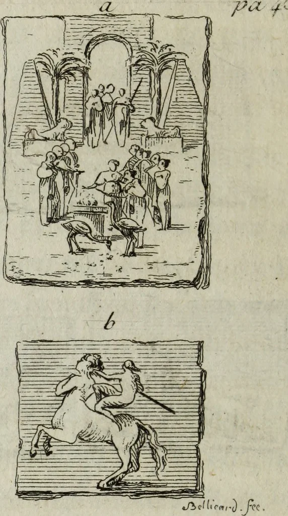 An illustration from Observations sur les antiquités de la ville d'Herculanum : avec quelques réflexions sur la peinture & la sculpture des anciens & une courte description de quelques antiquités des environs de Naples, 1754, leaf 111