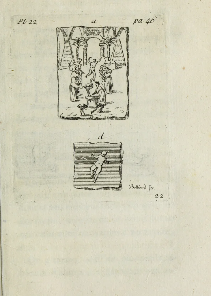 An illustration from Observations sur les antiquités de la ville d'Herculanum : avec quelques réflexions sur la peinture & la sculpture des anciens & une courte description de quelques antiquités des environs de Naples, 1754, leaf 114