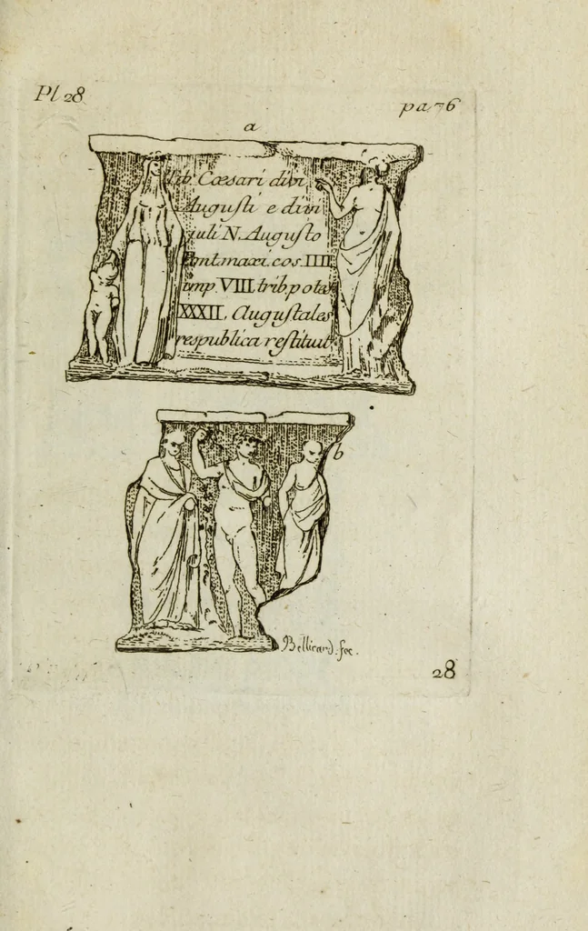 An illustration from Observations sur les antiquités de la ville d'Herculanum : avec quelques réflexions sur la peinture & la sculpture des anciens & une courte description de quelques antiquités des environs de Naples, 1754, leaf 154