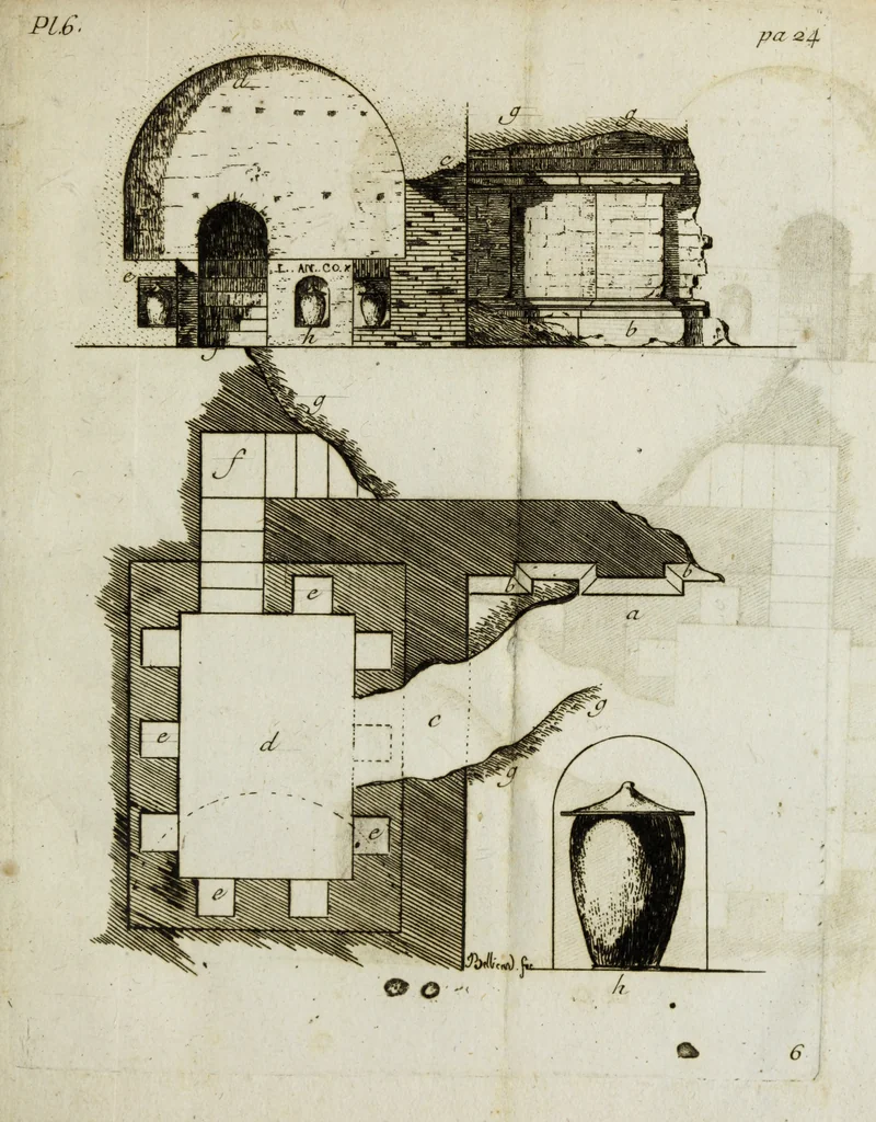 An illustration from Observations sur les antiquités de la ville d'Herculanum : avec quelques réflexions sur la peinture & la sculpture des anciens & une courte description de quelques antiquités des environs de Naples, 1754, leaf 70