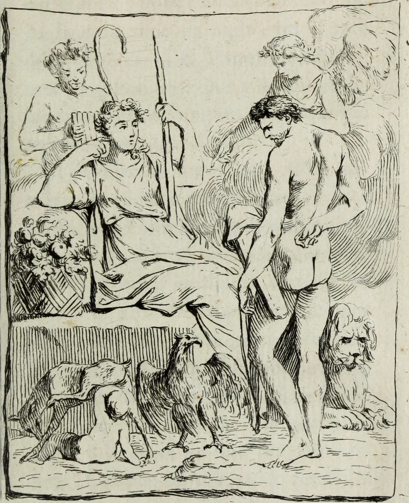 An illustration from Observations sur les antiquités de la ville d'Herculanum : avec quelques réflexions sur la peinture & la sculpture des anciens & une courte description de quelques antiquités des environs de Naples, 1754, leaf 96