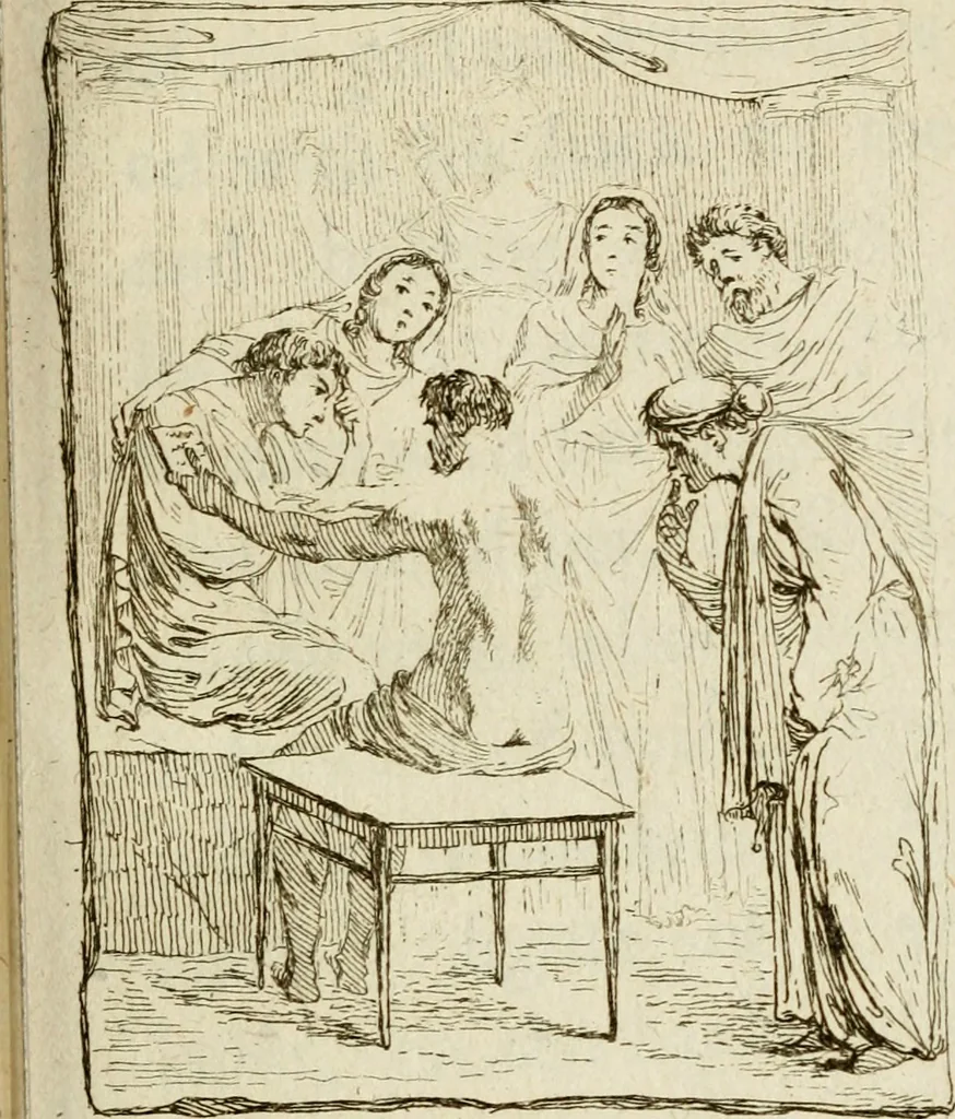 An illustration from Observations upon the antiquities of the town of Herculaneum, discovered at the foot of Mount Vesuvius : with some reflections on the painting and sculpture of the ancients : and a short description of the antiquities in the neighbourhood of Naples, 1754, leaf 112