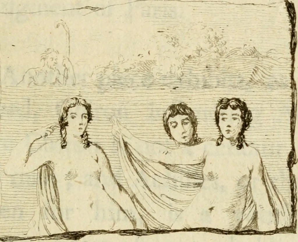 An illustration from Observations upon the antiquities of the town of Herculaneum, discovered at the foot of Mount Vesuvius : with some reflections on the painting and sculpture of the ancients : and a short description of the antiquities in the neighbourhood of Naples, 1754, leaf 116