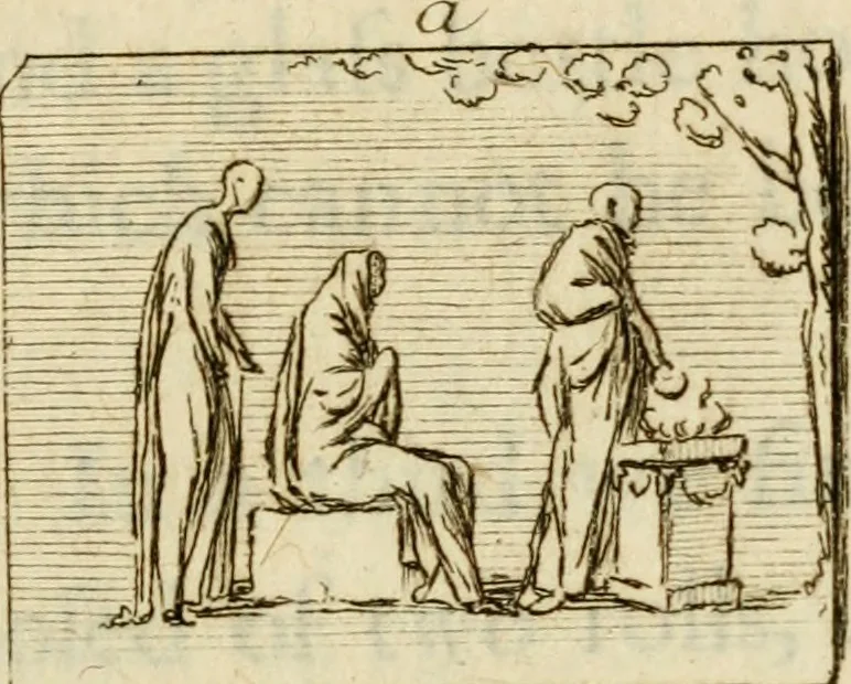 An illustration from Observations upon the antiquities of the town of Herculaneum, discovered at the foot of Mount Vesuvius : with some reflections on the painting and sculpture of the ancients : and a short description of the antiquities in the neighbourhood of Naples, 1754, leaf 132