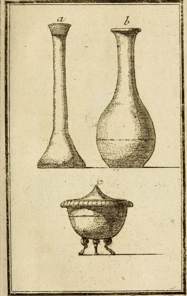 An illustration from Observations upon the antiquities of the town of Herculaneum, discovered at the foot of Mount Vesuvius : with some reflections on the painting and sculpture of the ancients : and a short description of the antiquities in the neighbourhood of Naples, 1754, leaf 82