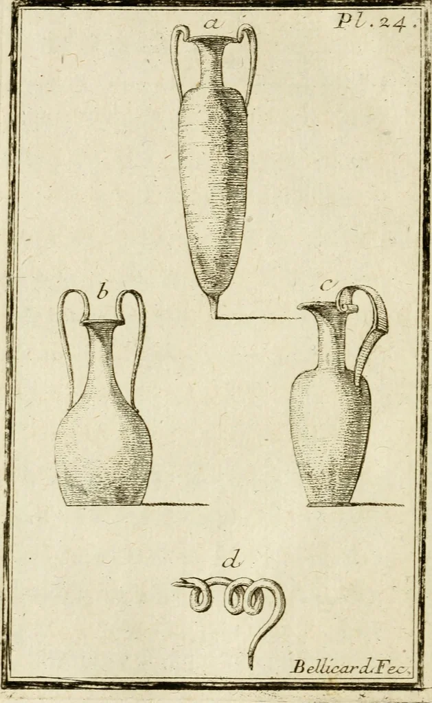 An illustration from Observations upon the antiquities of the town of Herculaneum, discovered at the foot of Mount Vesuvius : with some reflections on the painting and sculpture of the ancients : and a short description of the antiquities in the neighbourhood of Naples, 1754, leaf 89