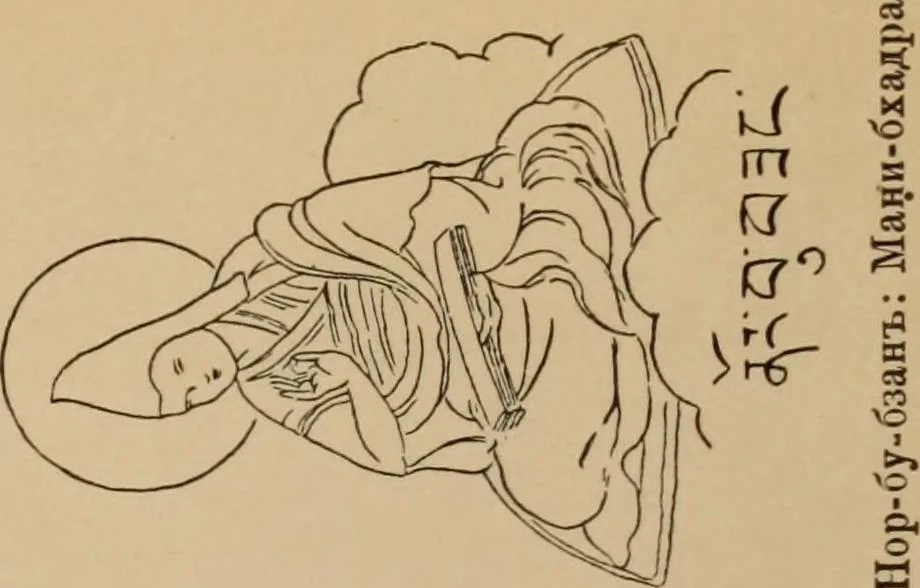 An illustration from Obzor sobraniia predmetov lamaskago kul'ta kn. .. Ukhtomskago, 1905, leaf 198