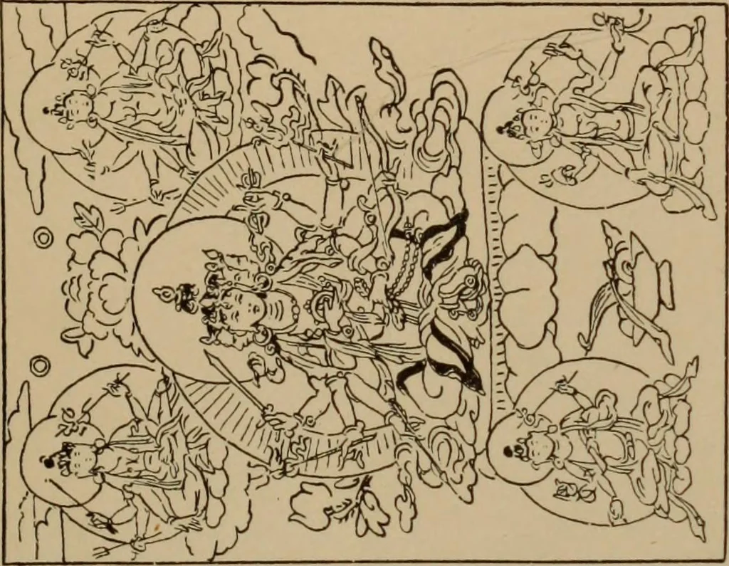 An illustration from Obzor sobraniia predmetov lamaskago kul'ta kn. .. Ukhtomskago, 1905, leaf 214