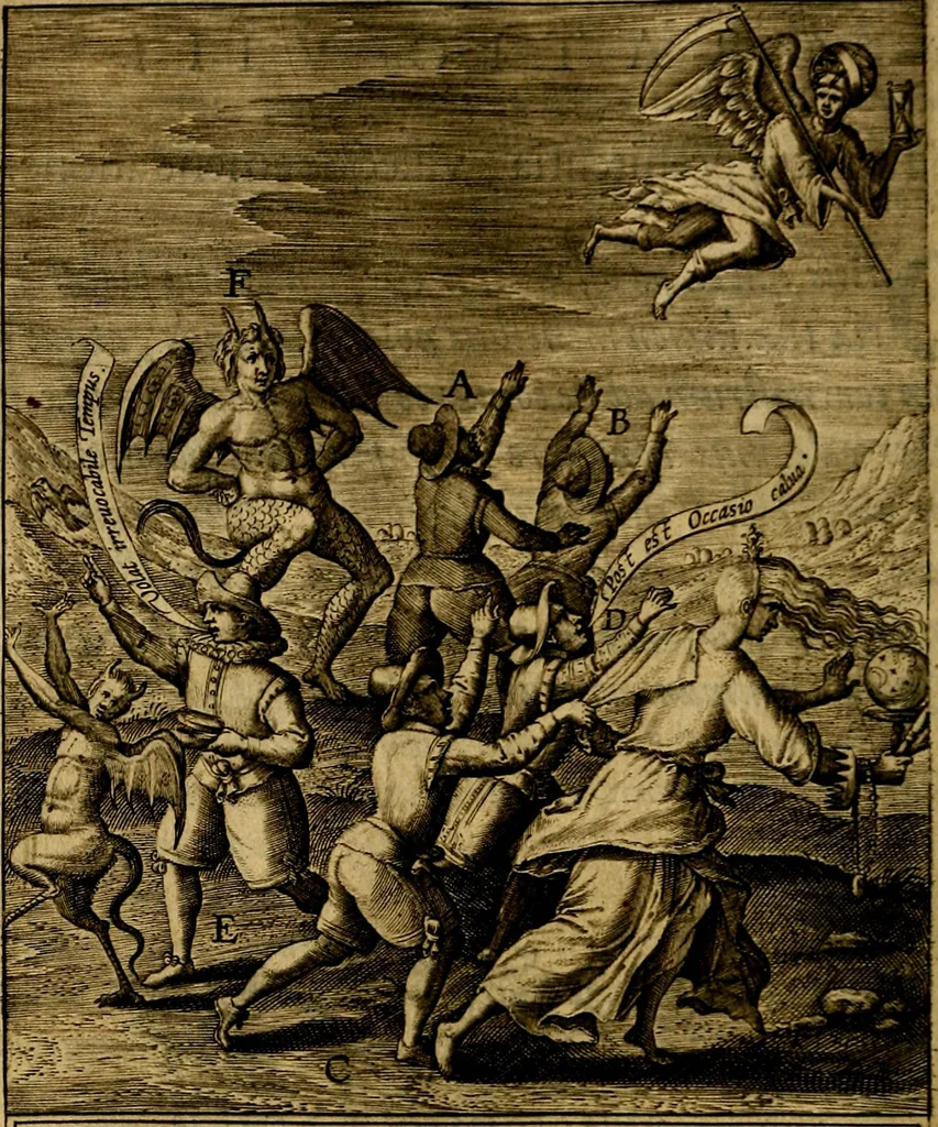 An illustration from Occasio Arrepta. Neglecta. Hvivs Commode; Illivs incommoda, 1605, leaf 191