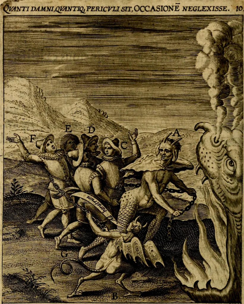 An illustration from Occasio Arrepta. Neglecta. Hvivs Commode; Illivs incommoda, 1605, leaf 217