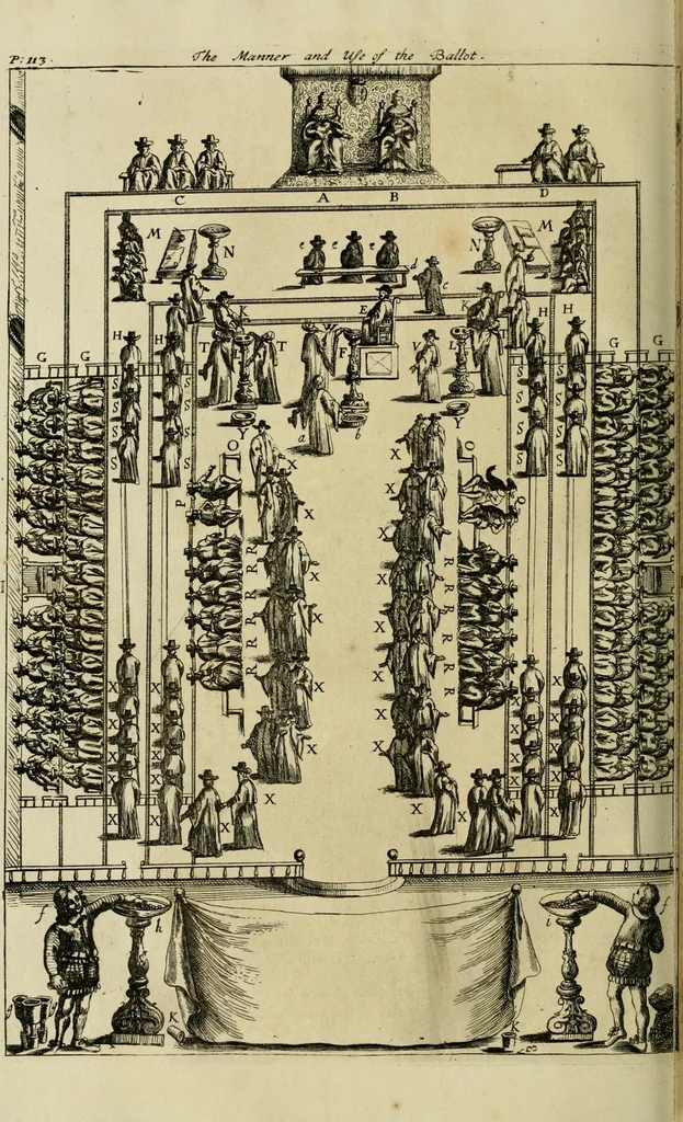 An illustration from The Oceana of James Harrington : and his other works, 1700, leaf 166