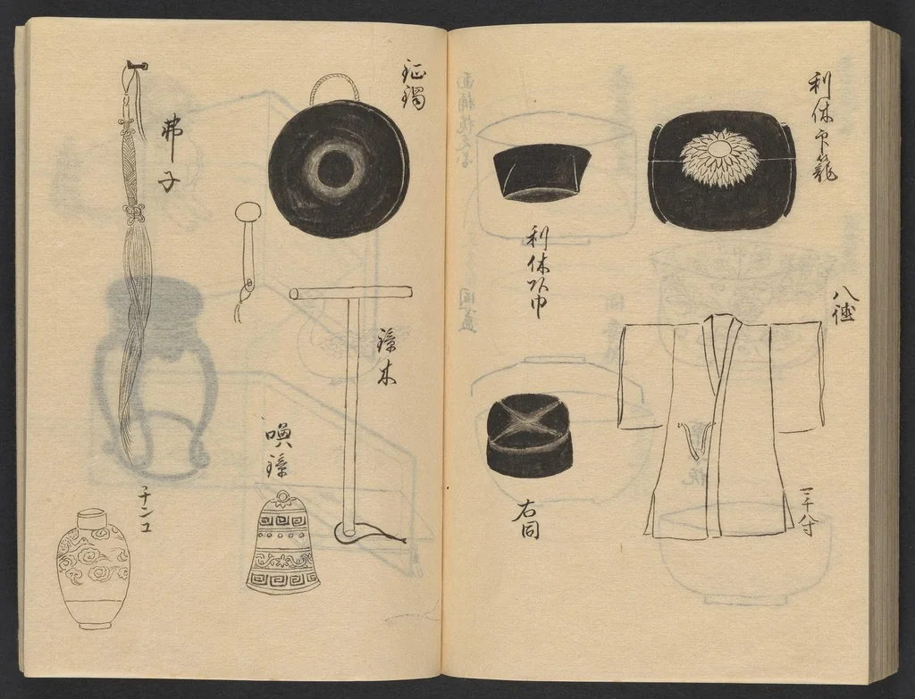 An illustration from Ocha no obegaki ; Chaso : sore suki to iu wa ; Chadōguzu : zen, 1800, leaf 158