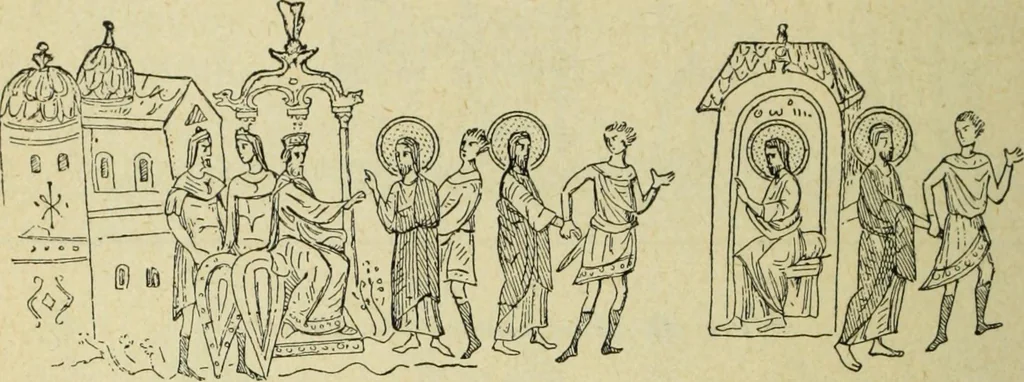 An illustration from Ocherki pamiatnikov khristiansko ikonografi i iskusstva, 1900, leaf 233