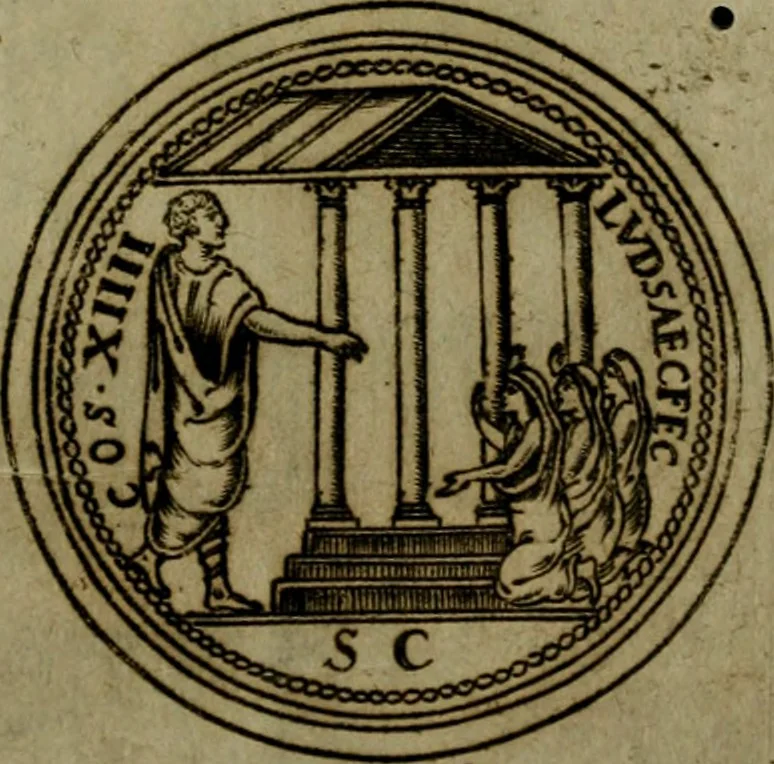 An illustration from Octauij Ferrarij Analecta de re vestiaria, siue, Exercitationes ad Alberti Rubenij Commentarium de re vestiaria, & lato clauo : accessit Dissertatio de veterum lucernis sepulchralibus, 1670, leaf 170