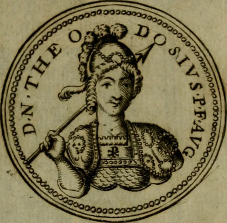 An illustration from Octauij Ferrarij Analecta de re vestiaria, siue, Exercitationes ad Alberti Rubenij Commentarium de re vestiaria, & lato clauo : accessit Dissertatio de veterum lucernis sepulchralibus, 1670, leaf 92